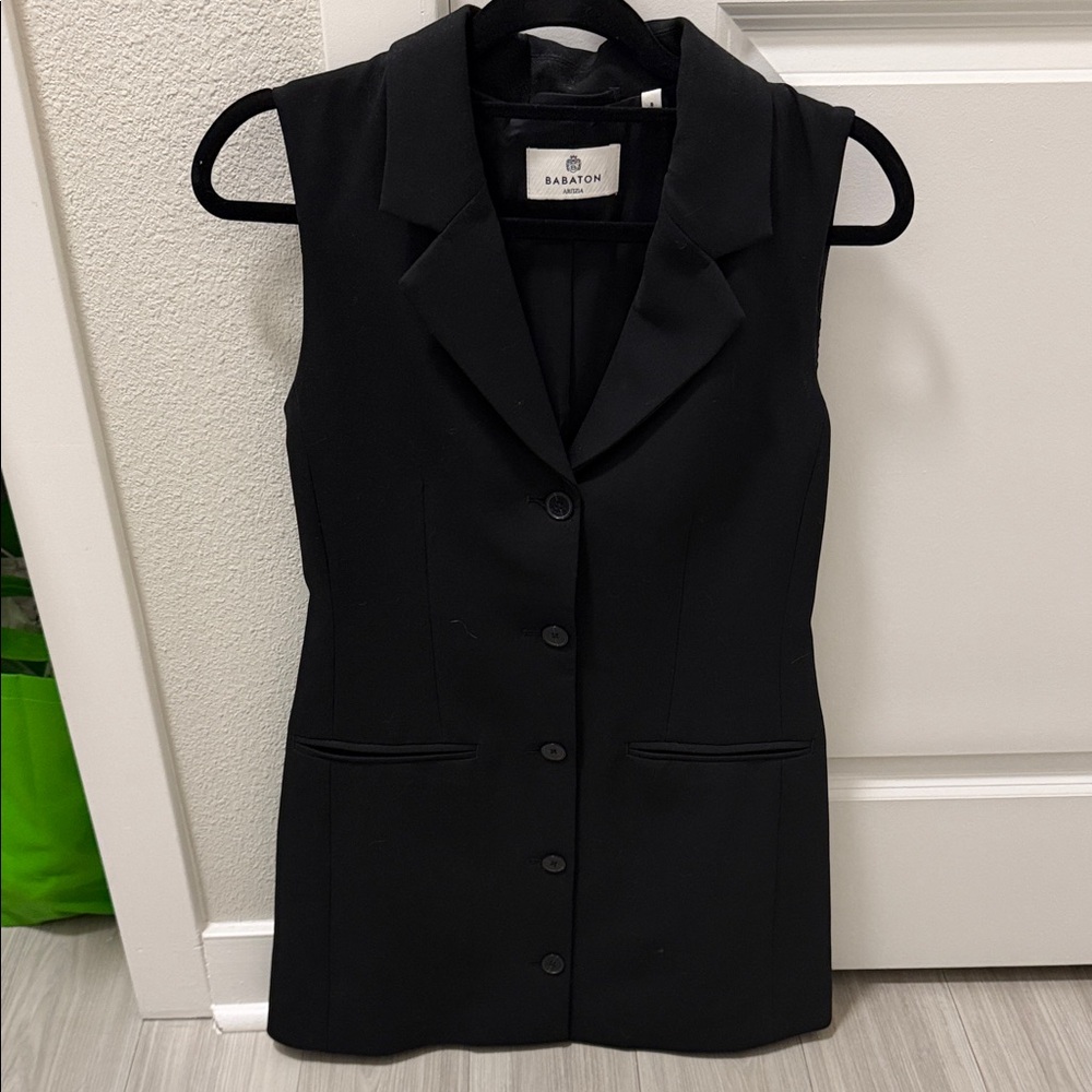 Aritzia Babaton Black Button-Up Vest